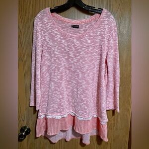 New Directions Pink Layered Sweater